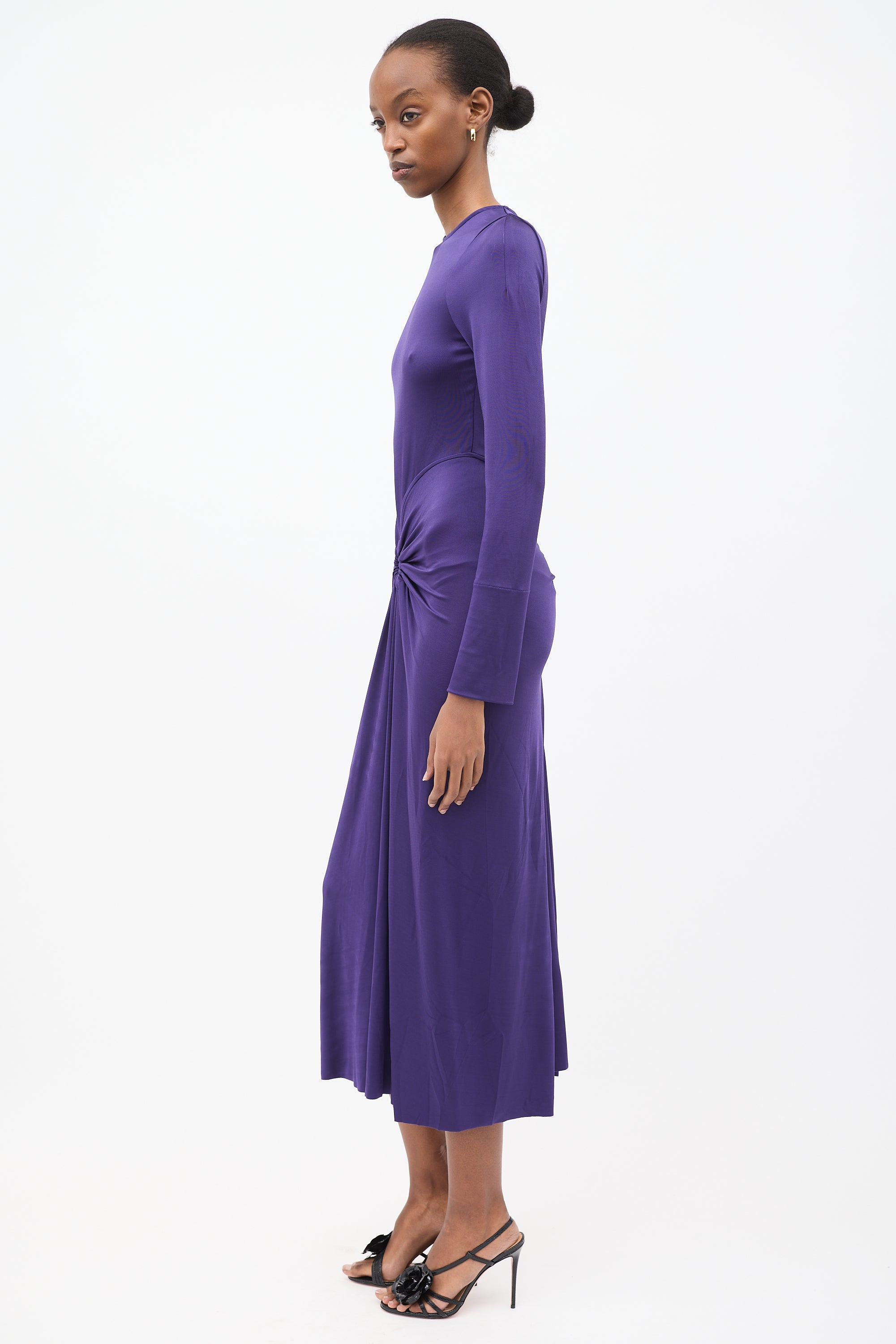 Victoria Beckham // Jersey Gathered Midi Dress – VSP Consignment Victoria Beckham // Jersey Gathered Midi Dress – VSP Consignment
