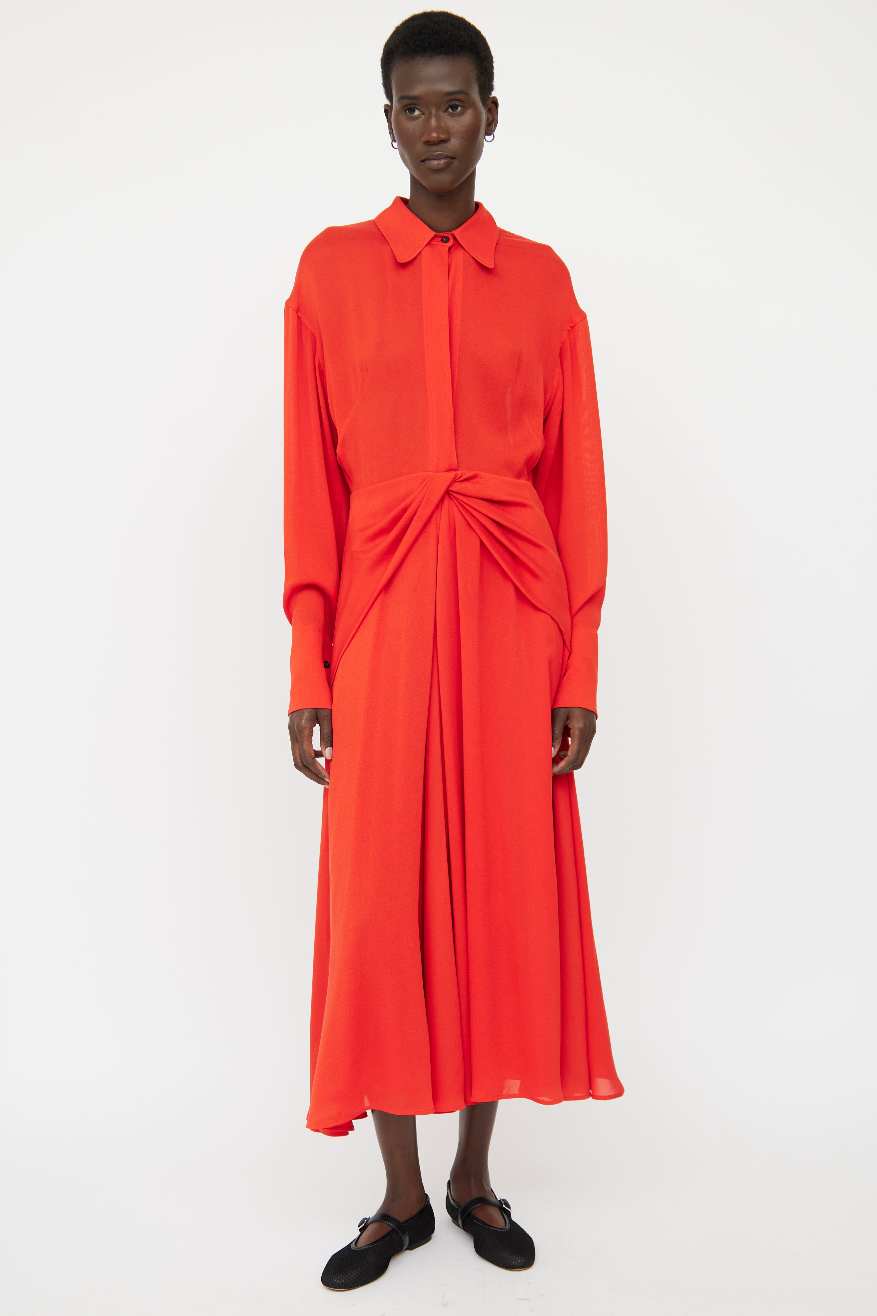 Victoria Beckham // Red Silk Blend Maxi Dress – VSP Consignment