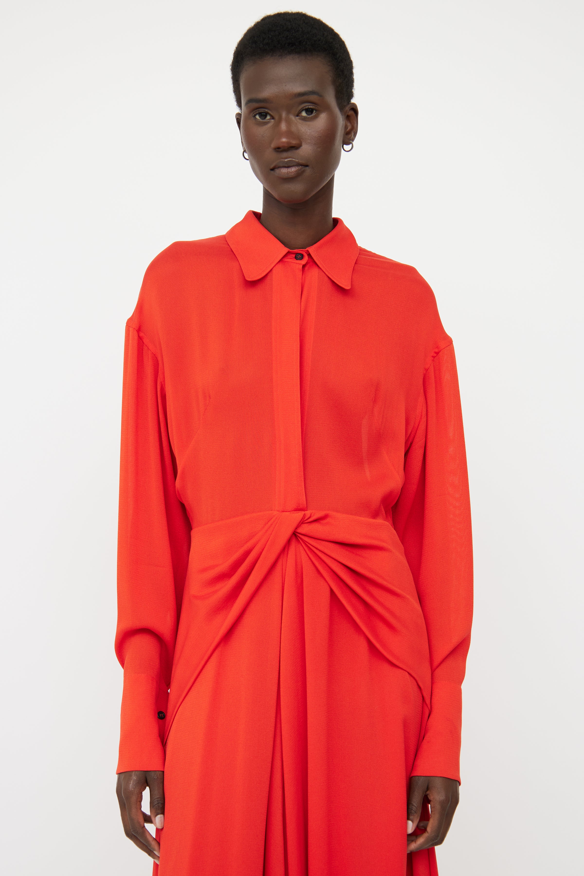 Victoria Beckham // Red Silk Blend Maxi Dress VSP Consignment Victoria Beckham // Red Silk Blend Maxi Dress VSP Consignment