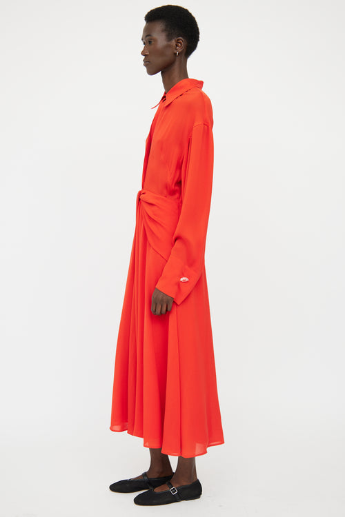 Victoria Beckham Red Silk Blend Maxi Dress