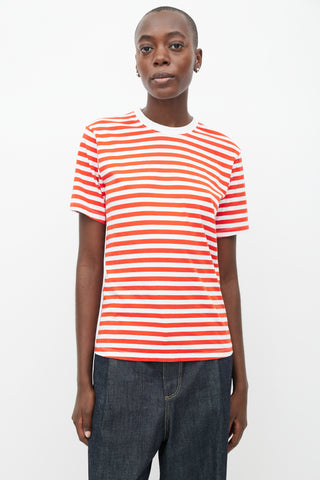 Victoria Beckham Red & White Striped T-Shirt