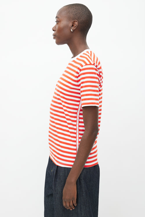 Victoria Beckham Red & White Striped T-Shirt