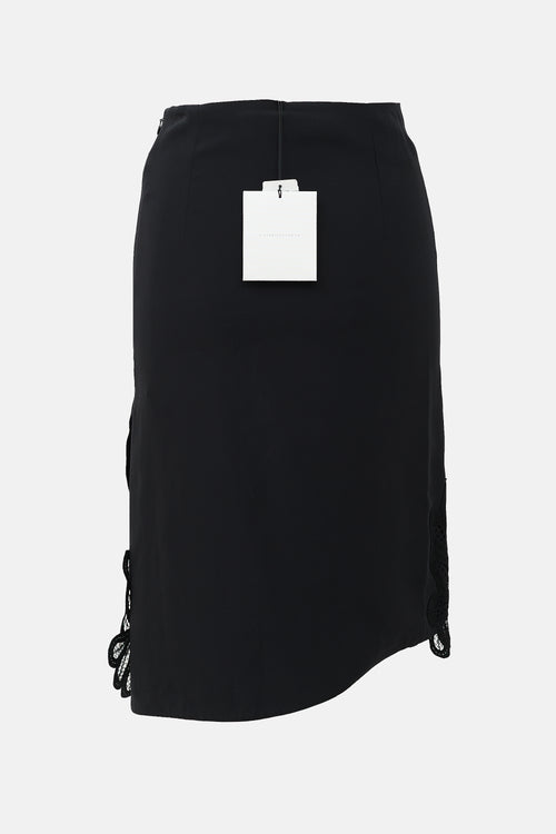 Victoria Beckham Silk Lace Trim Skirt