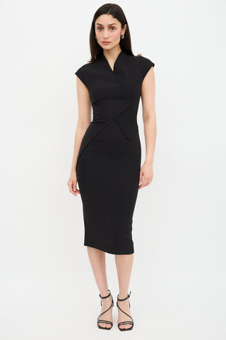Victoria Beckham Silk & Wool Panelled Dress