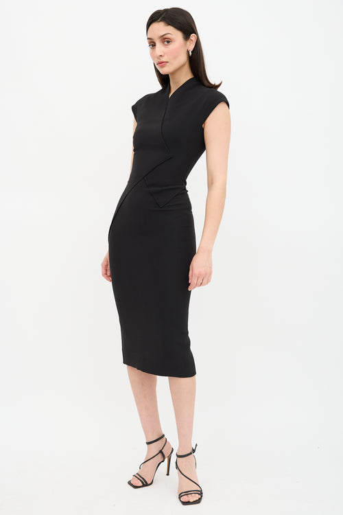 Victoria Beckham Silk & Wool Panelled Dress