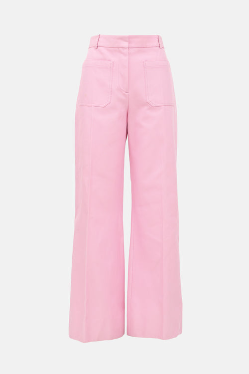 Victoria Beckham Twill Wide Leg Pant