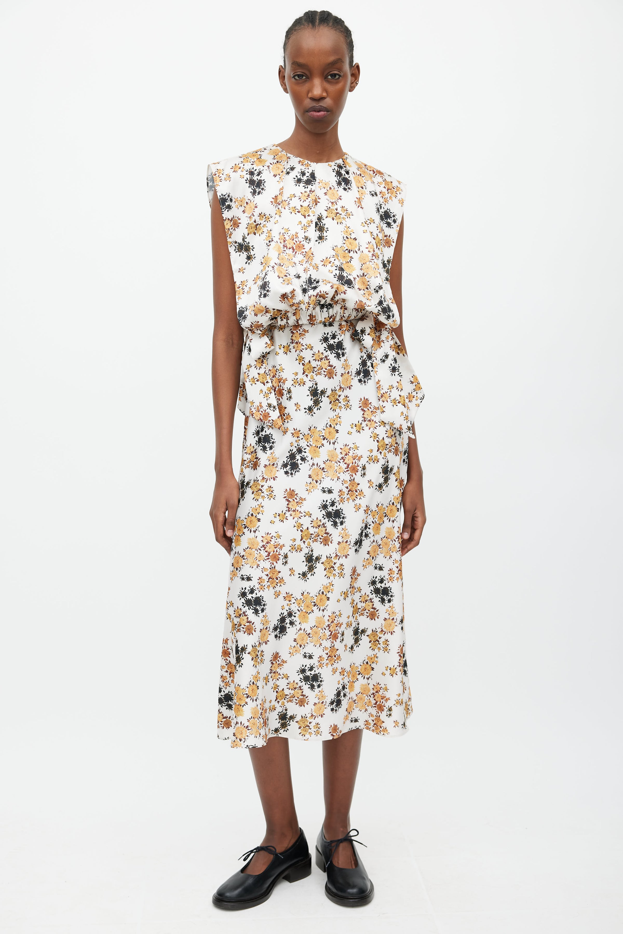 Victoria Beckham // White & Multicolour Floral Overlay Dress – VSP 