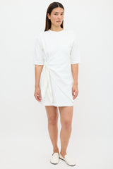 Victoria Beckham White Tie Front T-Shirt Dress