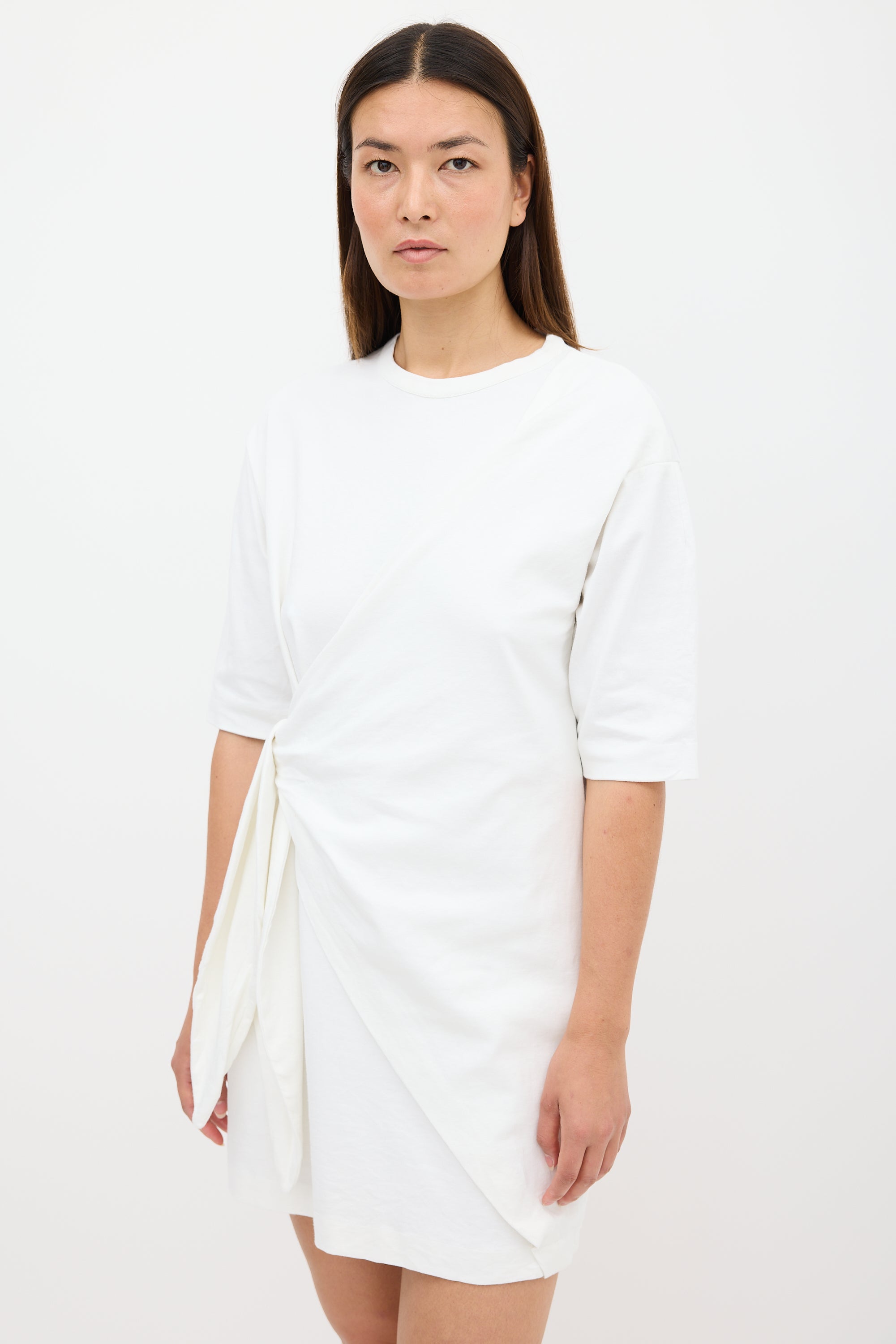 victoria beckham t shirt dress Victoria Beckham Women's Gathered Waist Midi T-Shirt Dress - Blue - Size 8 UK/4 US