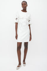 Victoria Victoria Beckham White Floral Eyelet Dress