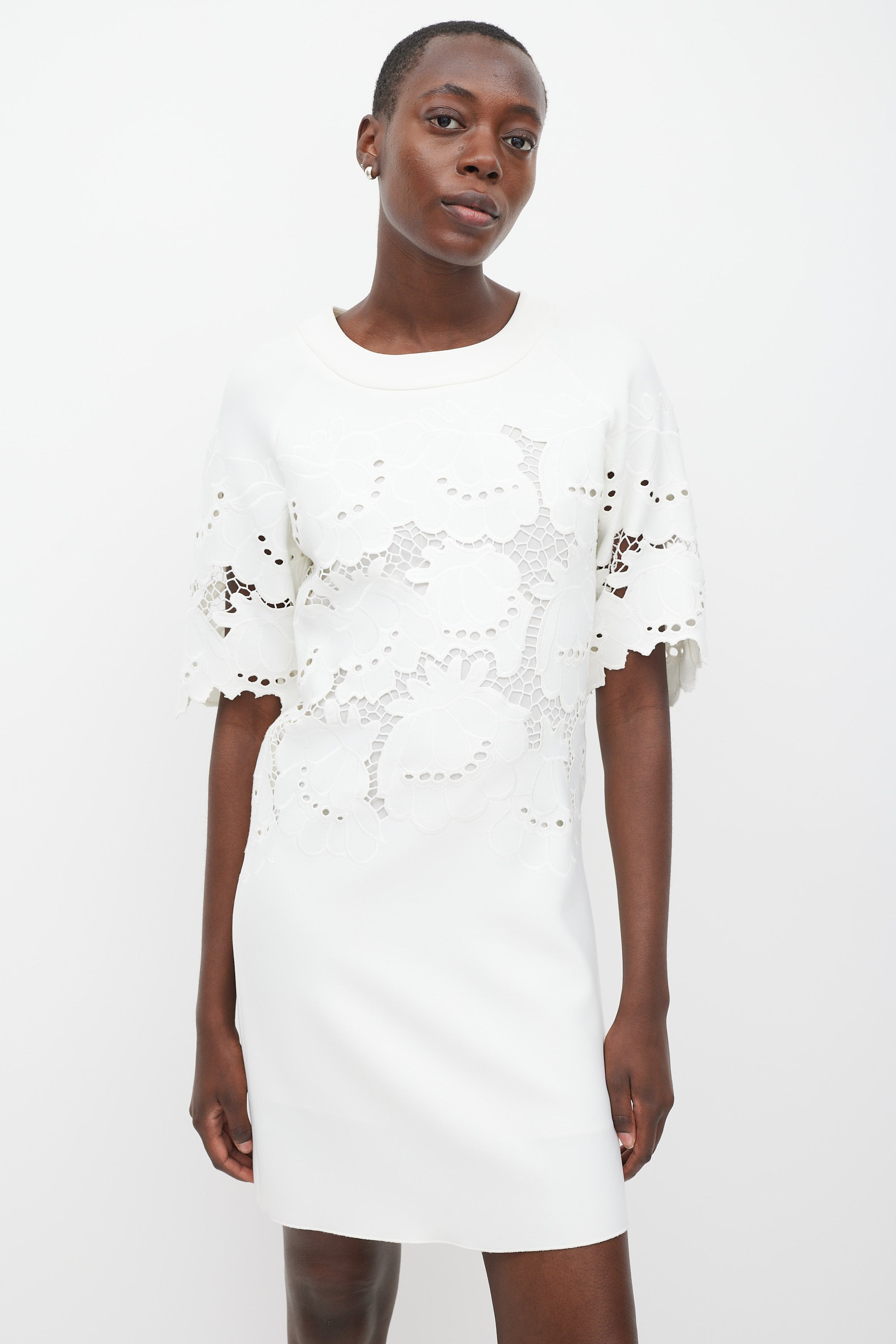 Victoria Beckham // White Floral Eyelet Dress – VSP Consignment Victoria Beckham // White Floral Eyelet Dress – VSP Consignment