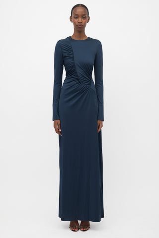Victoria Beckham Jersey Ruched Maxi Dress