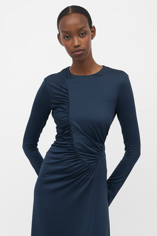 Victoria Beckham Jersey Ruched Maxi Dress