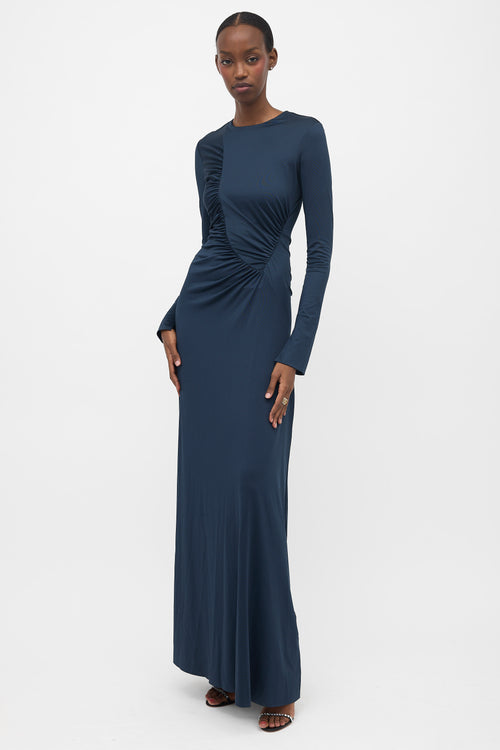 Victoria Beckham Jersey Ruched Maxi Dress