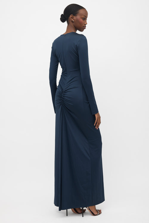 Victoria Beckham Jersey Ruched Maxi Dress