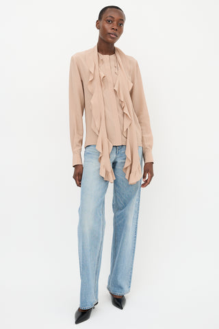 Victoria Beckham Silk Frill Panel Blouse