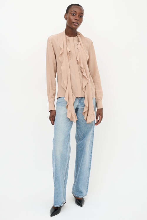 Victoria Beckham Silk Frill Panel Blouse
