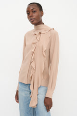 Victoria Beckham Silk Frill Panel Blouse