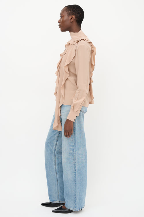 Victoria Beckham Silk Frill Panel Blouse