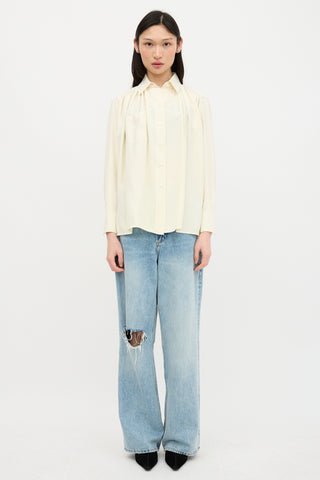 Victoria Beckham Silk Gathered Blouse