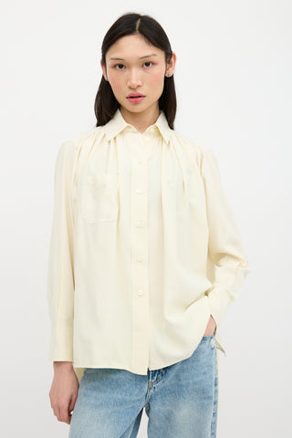 Victoria Beckham Silk Gathered Blouse