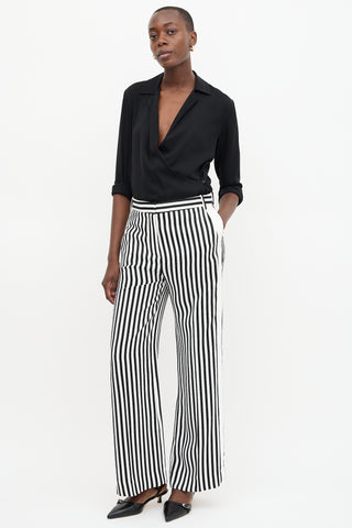 Victoria Beckham Striped Wide Leg Pant