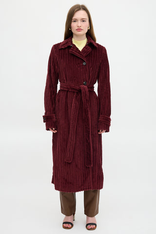 Victoria Beckham Velvet Corduroy Trench Coat
