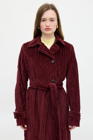Victoria Beckham Velvet Corduroy Trench Coat