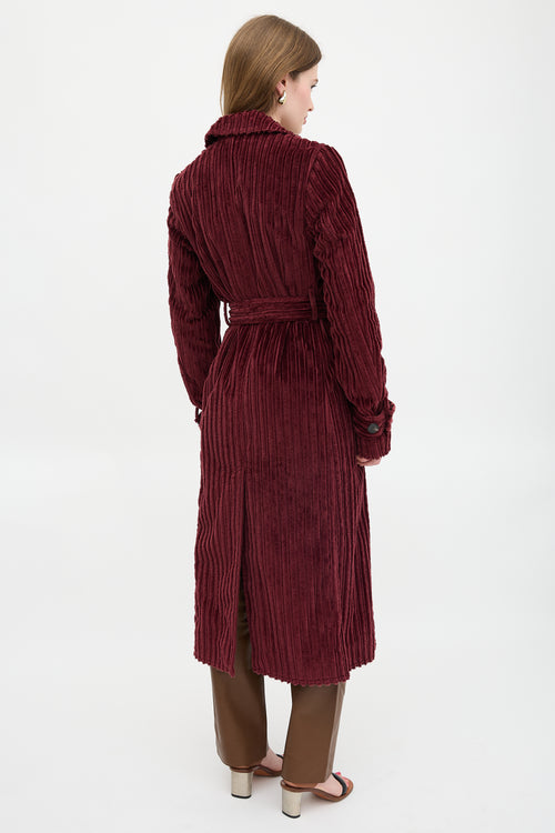 Victoria Beckham Velvet Corduroy Trench Coat