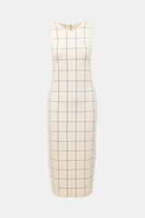 Victoria Beckham Wool Jersey Grid Dress