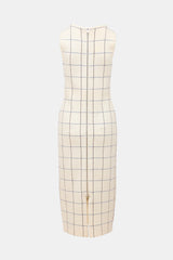 Victoria Beckham Wool Jersey Grid Dress