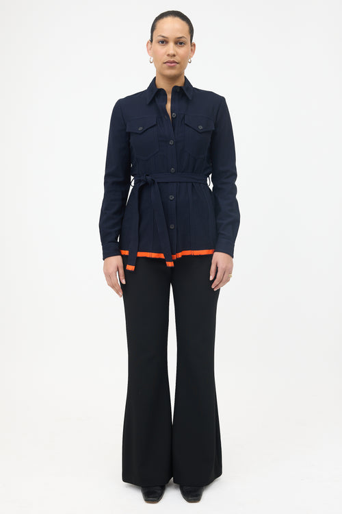 Victoria Beckham Wool Knit Belted Shirt