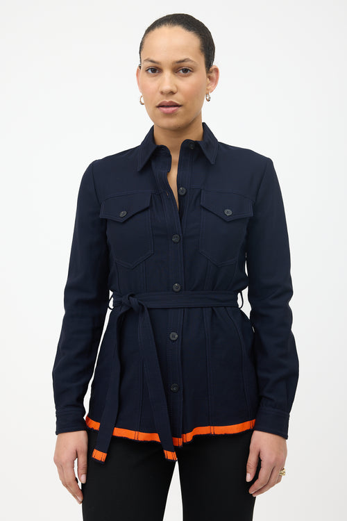 Victoria Beckham Wool Knit Belted Shirt