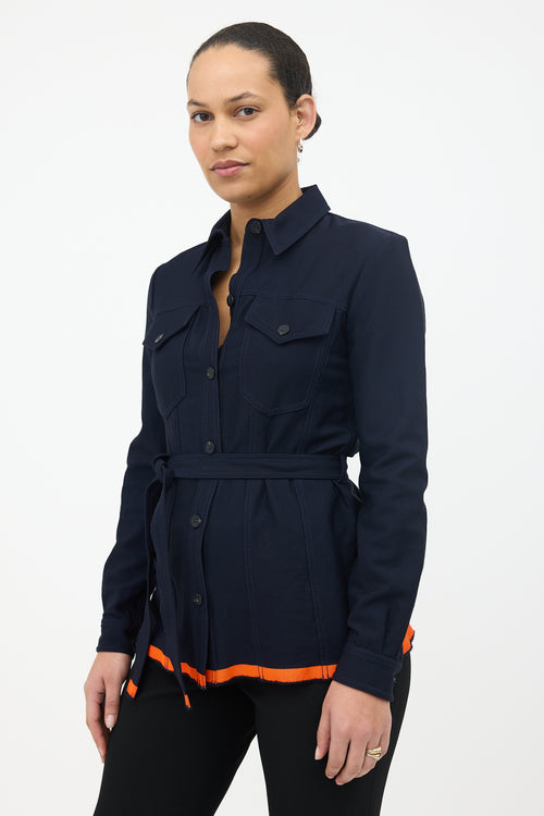Victoria Beckham Wool Knit Belted Shirt