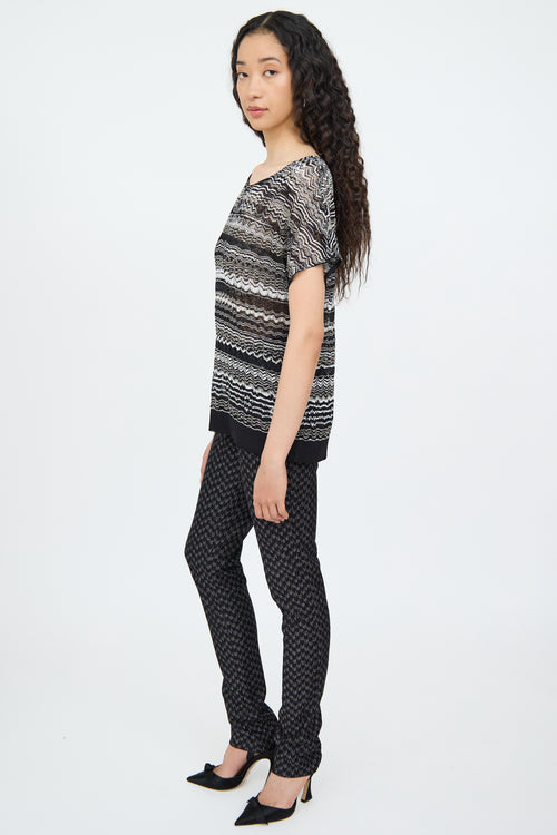 Missoni B&W Sparkle Pattern Knit Top