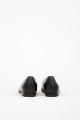 Vince Black Leather Pointed Toe Isabel Flat