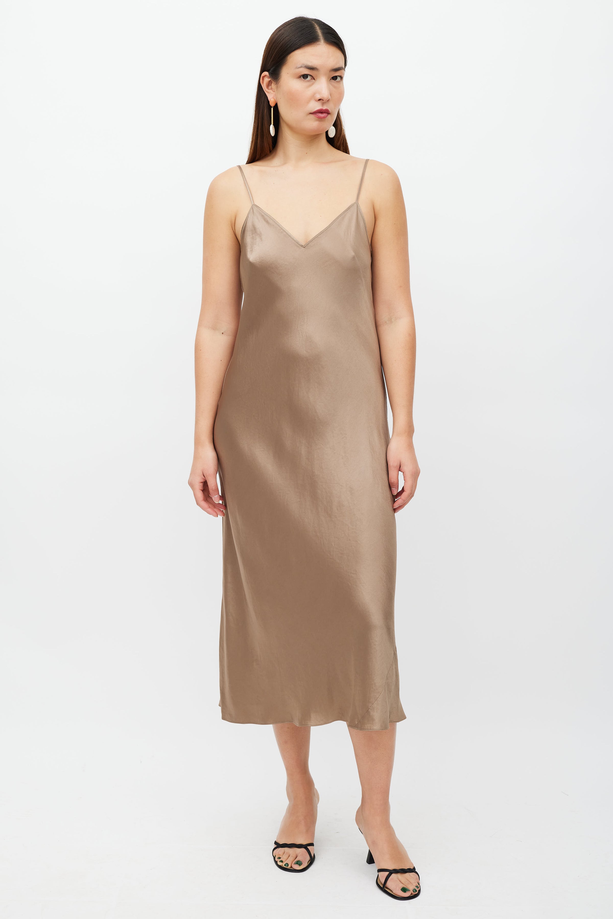 Vince // Brown Satin Dress VSP Consignment Vince // Brown Satin Dress VSP Consignment