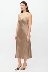Vince Brown Satin Dress