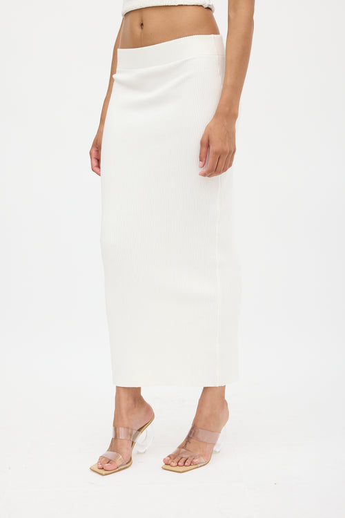 Vince Cream Ribbed Maxi Skirt