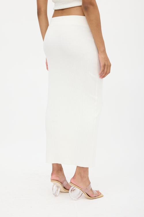 Vince Cream Ribbed Maxi Skirt