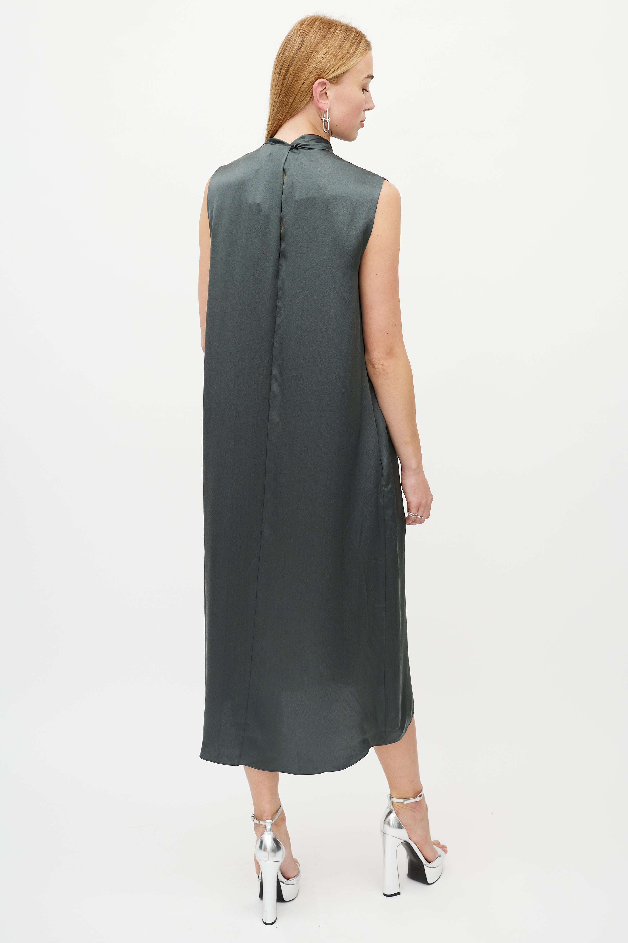 Vince // Green Silk Knotted Dress VSP Consignment Vince // Green Silk Knotted Dress VSP Consignment