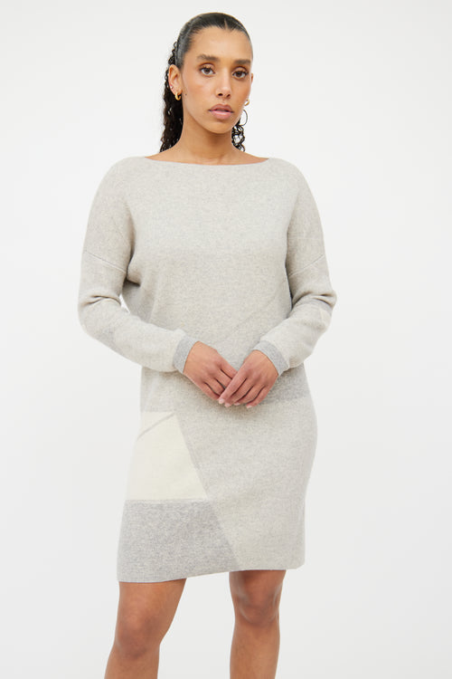 Vince Grey Cashmere & Wool Sweater Dress