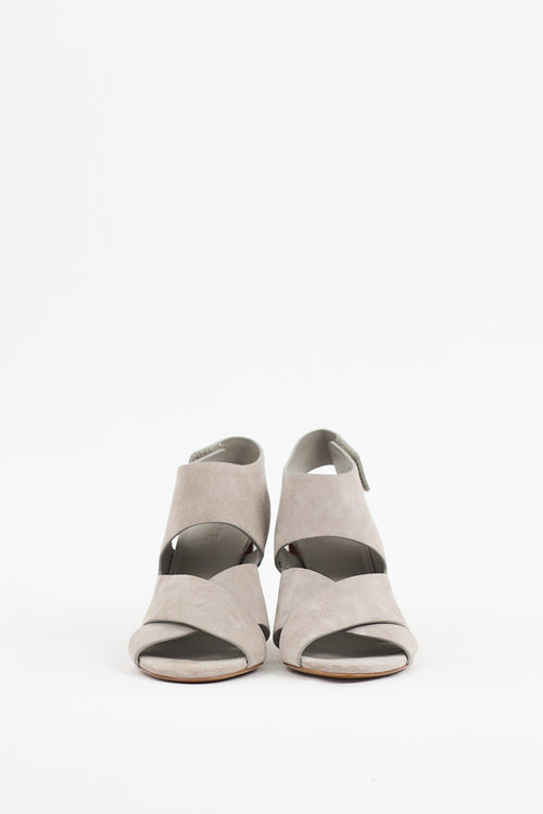 Vince Grey Suede Farrah Cut Out Sandals