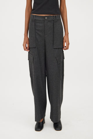 Vince Grey Loose Fit Cargo Trouser