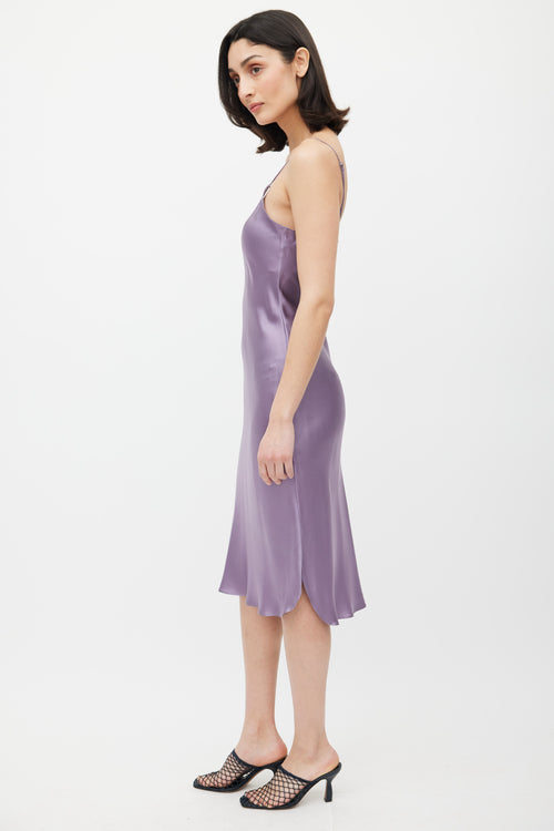 Nili Lotan Purple Silk Slip Dress