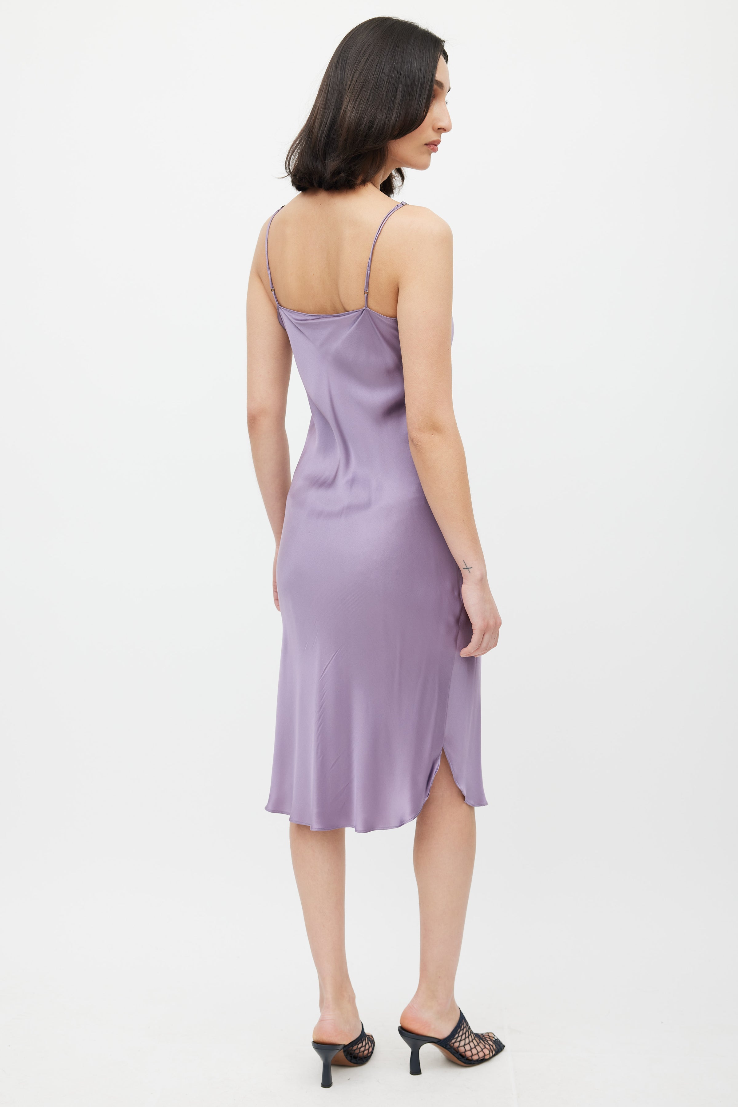 nili lotan silk slip dress Cami silk satin maxi dress in white - Nili Lotan