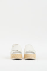 Vince White & Beige Leather Jesson Platform Espadrille