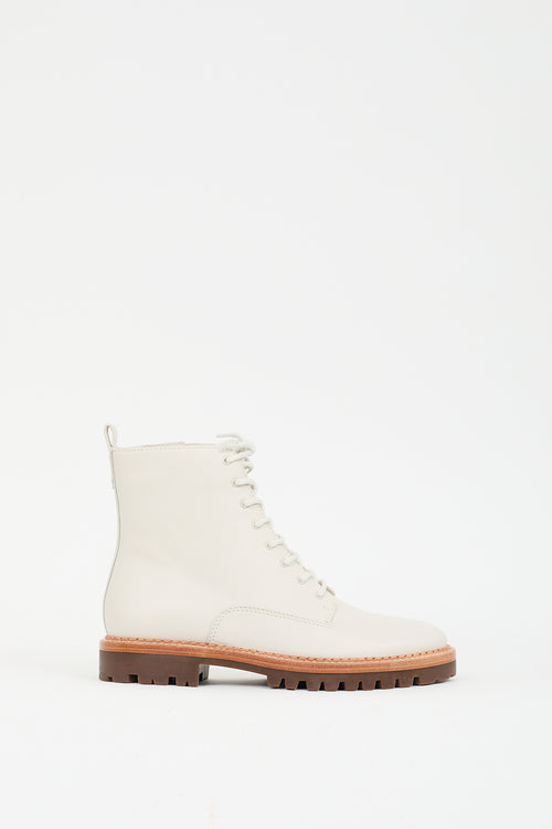 Vince Cream Leather Cabria Lug Boot