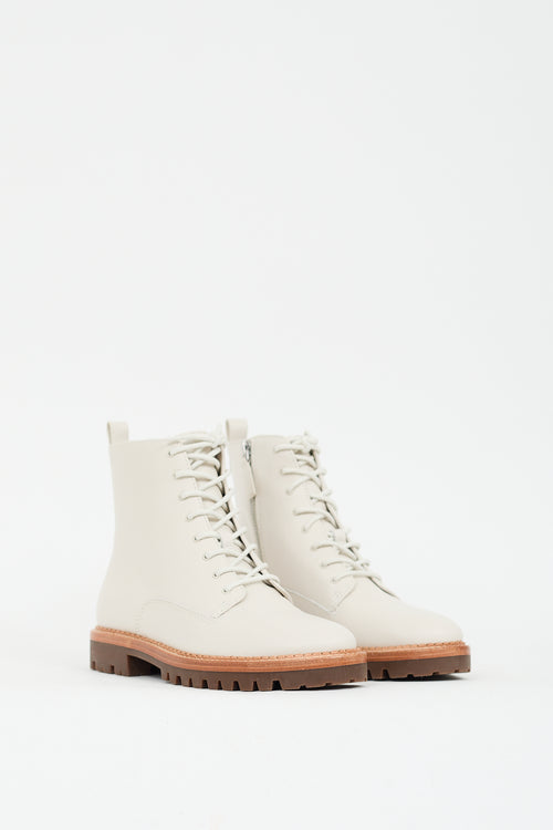 Vince Cream Leather Cabria Lug Boot