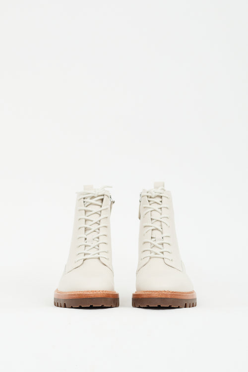 Vince Cream Leather Cabria Lug Boot